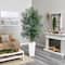 7.5ft. Golden Cane Palm Artificial Tree in White Tower Planter